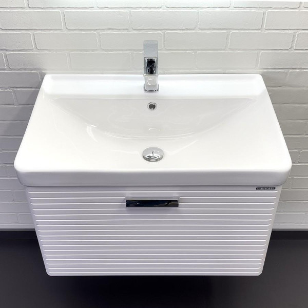 Тумба подвесная с раковиной Comforty Танжер 700x475x460 белый матовый (00-00019565)
