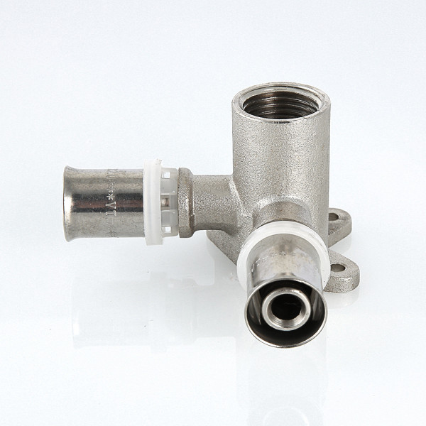 Тройник установочный 16*1/2" Valtec (пресс, никель) (VTm.234.N.160416) Тройник установочный 16*1/2" Valtec (пресс, никель) (VTm.234.N.160416)