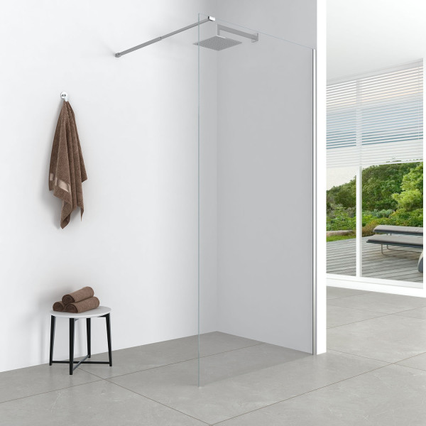 Душевое ограждение Loranto Walk-In 200x70 стекло прозрачное, профиль хром (CS-W04C-70)