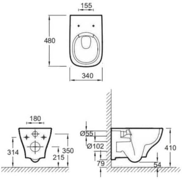 Унитаз подвесной Jacob Delafon Struktura 480х340х356 (EDF102-00)