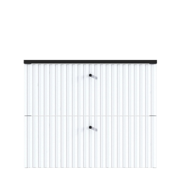 Тумба подвесная 1Marka Desire 600x500x487 белый + черная столешница (Ц0000026589)