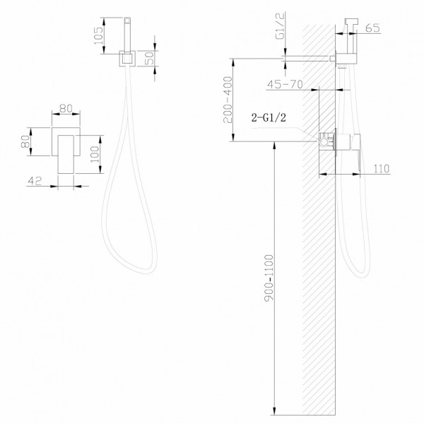 Смеситель с гигиеническим душем Abber Daheim белый матовый (AF8225W) Смеситель с гигиеническим душем Abber Daheim белый матовый (AF8225W)