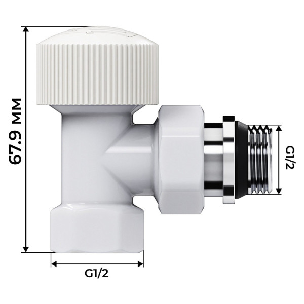 Комплект термостатический угловой 1/2" Royal Thermo Design М30х1,5 (Белый) (RATVDU11212WH) Комплект термостатический угловой 1/2" Royal Thermo Design М30х1,5 (Белый) (RATVDU11212WH)