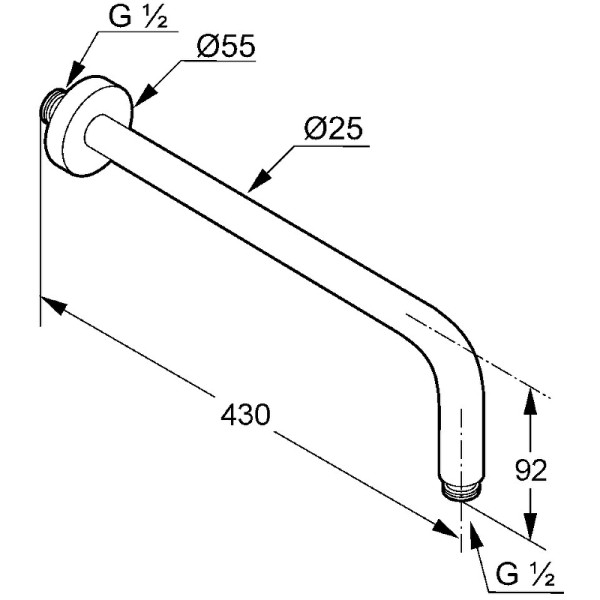 Кронштейн для верхнего душа Kludi A-Qa черный матовый (6651439-00) Кронштейн для верхнего душа Kludi A-Qa черный матовый (6651439-00)