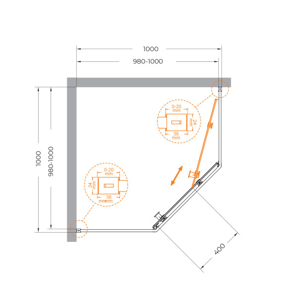 Душевой уголок Cezares Relax 304 100x100x200 стекло прозрачное, профиль оружейная сталь (RELAX-304-P-1-100-C-GM)
