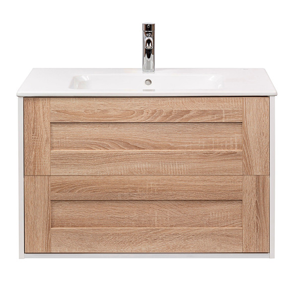 Тумба подвесная Aquanika Frame 785x455x525 дуб сонома/белый (AQF784552RU120)