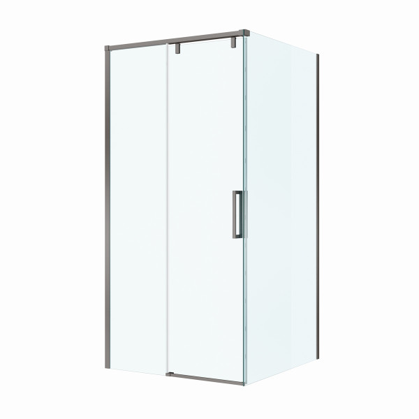 Душевой уголок BelBagno Soft Close-1 100x100x200 стекло прозрачное, профиль оружейная сталь матовая (SOFT_CLOSE-1-A-1-100-C-GM)