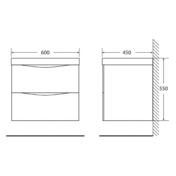 Тумба подвесная BelBagno Marino-CER 60 Bianco Opaco (MARINO-CER-600-2C-SO-BO-P)