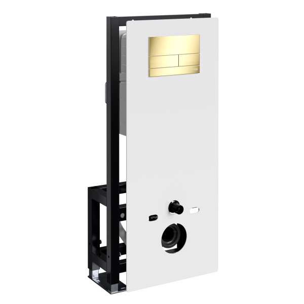 Инсталляция для унитаза WasserKRAFT Glan с клавишей смыва золото глянцевое (66TLT.010.ME.WH.PG04)