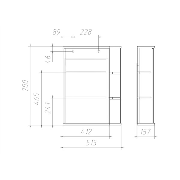 Шкаф зеркальный Домино Оазис 50 Идеал (DI44169HZ) Шкаф зеркальный Домино Оазис 50 Идеал (DI44169HZ)