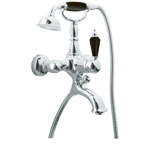 Смеситель для ванны и душа Boheme с душевым гарнитуром черный (243)