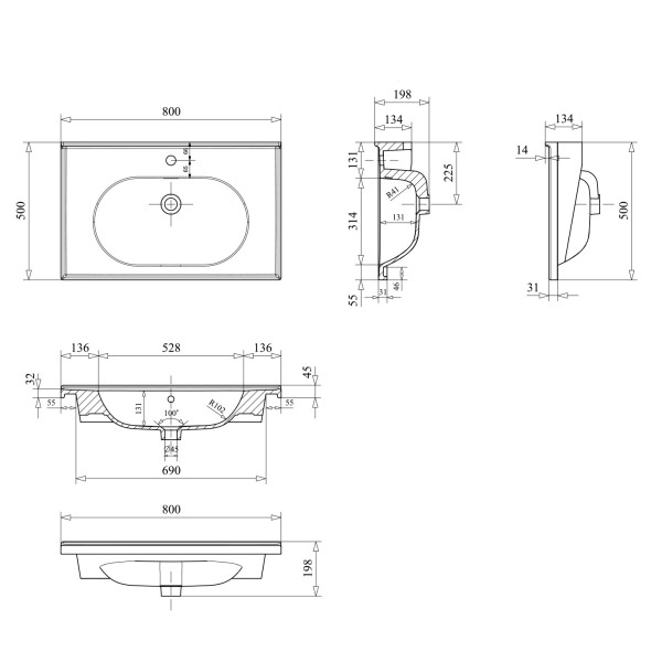 Тумба подвесная Orka Likya 800x500x460 с раковиной антрацит матовый (5002491) Тумба подвесная Orka Likya 800x500x460 с раковиной антрацит матовый (5002491)