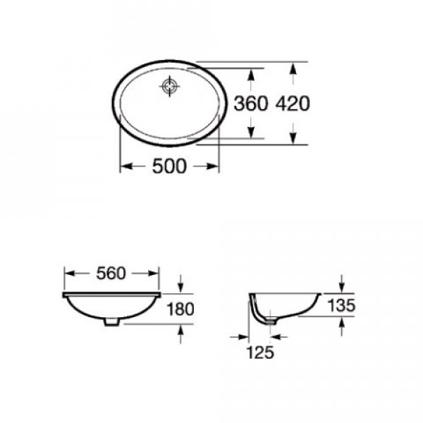 Раковина врезная Roca Berna 56 (327871001) Раковина врезная Roca Berna 56 (327871001)