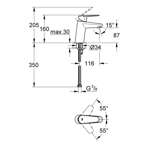 Смеситель для раковины Grohe Eurodisc Cosmopolitan (3246920E)