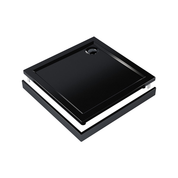 Душевой поддон Melodia Eletto 100х100х13 чёрный, слив 90 мм (MTYET100100bk)