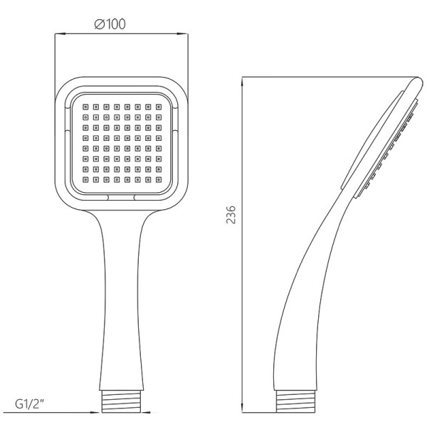 Душевая лейка Melodia 1 функция 100х100 хром/серый (MKP20544) Душевая лейка Melodia 1 функция 100х100 хром/серый (MKP20544)