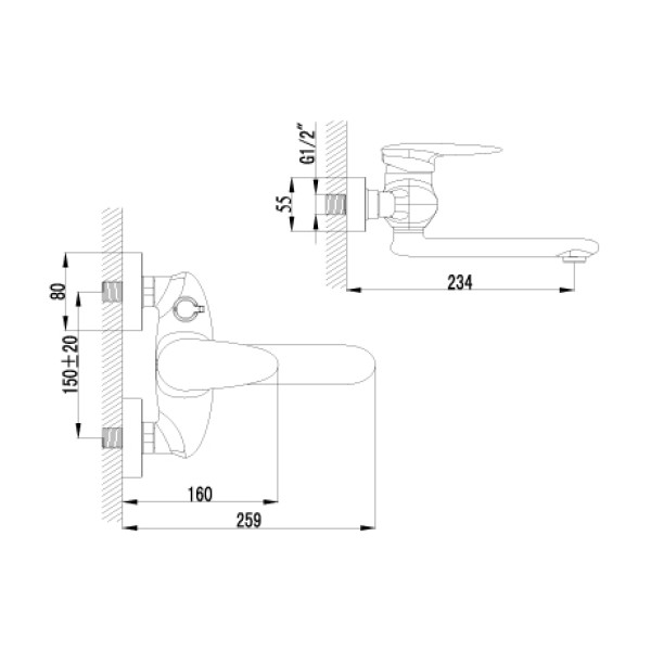 Смеситель для ванны и душа Lemark Status (LM4414C)