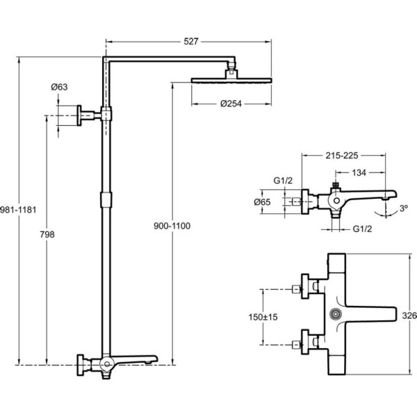 Душевая система Jacob Delafon Avid хром (E97389RU-9-CP)