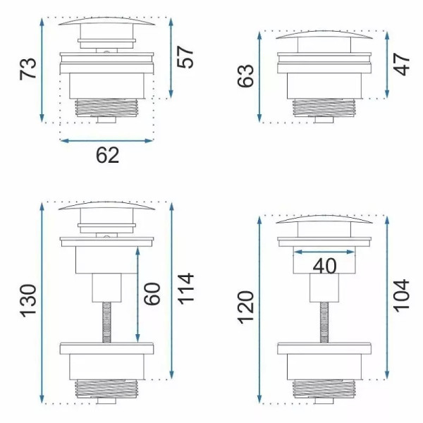 Донный клапан Rea золото (REA-A5692)