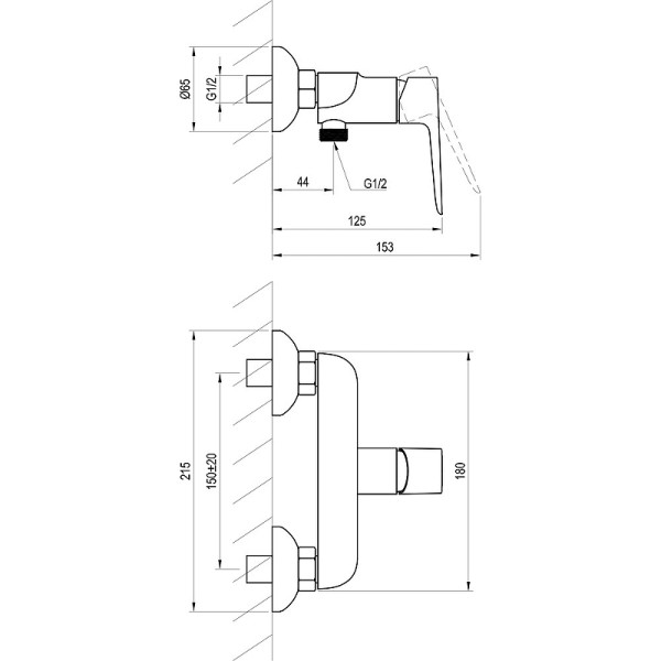 Смеситель для душа Ravak Classic CL 032.00/150 хром (X070084)