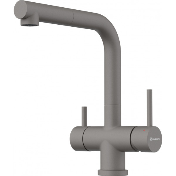 Смеситель для кухни Omoikiri Takamatsu-S-GR с переключателем на фильтр, с выдвижным изливом leningrad grey(4994562)