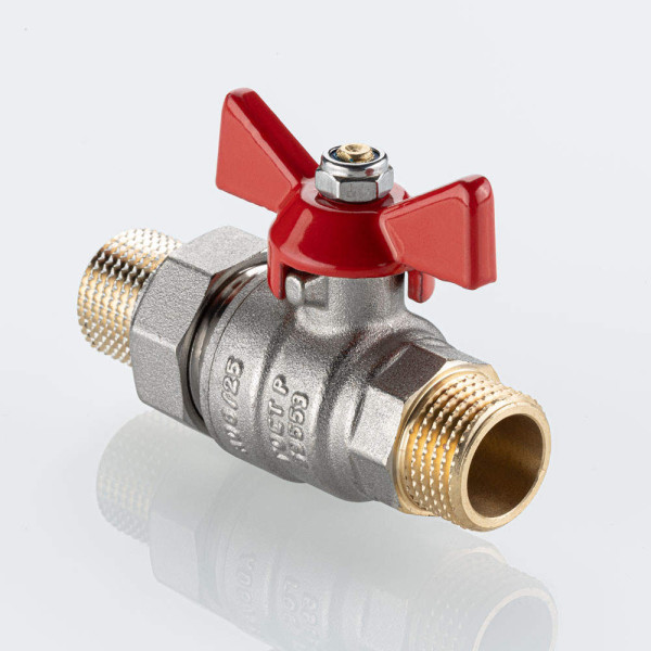 Кран 3/4" НН шаровый со сгоном Valtec Base-ГОСТ (красная бабочка) VT.226S.N.05