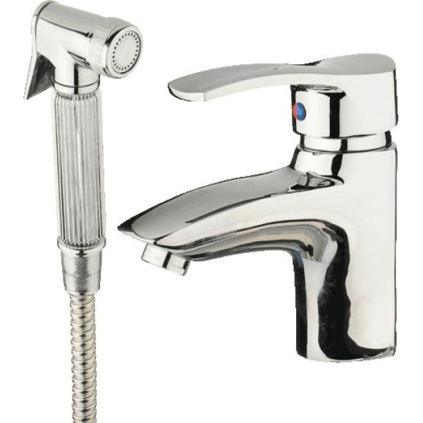 Смеситель для раковины Ledeme хром, с гигиенической лейкой (L1264) Смеситель для раковины Ledeme хром, с гигиенической лейкой (L1264)