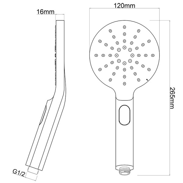 Лейка душевая Melodia Luxe 3 функции d120 хром (MKP26306BL)