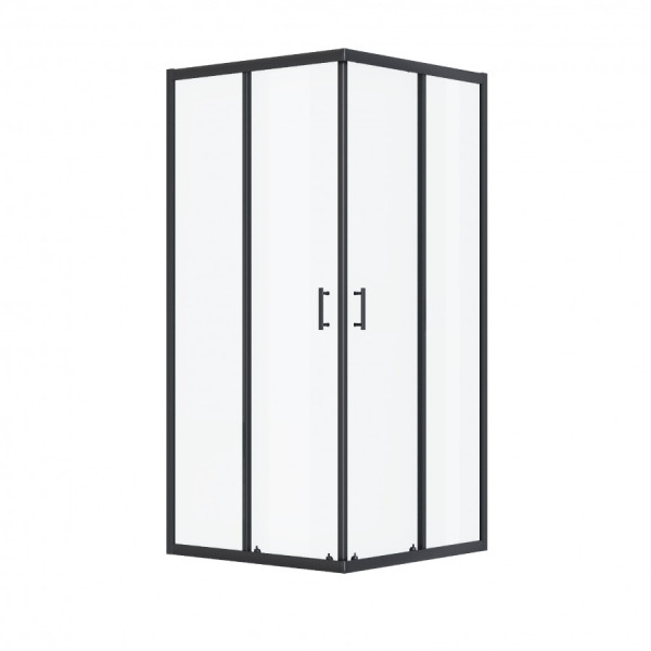 Душевой уголок Santek Вэлия 80x80x195 стекло (прозрачное, профиль черный (1WH501788)