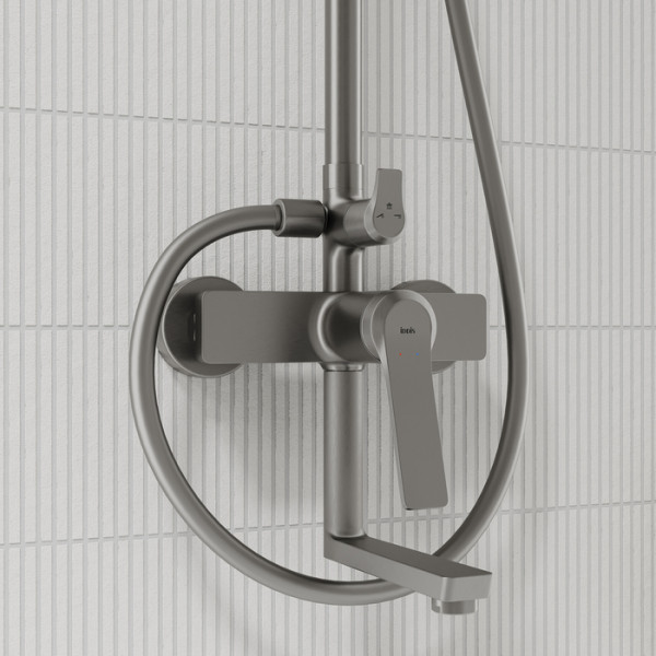 Душевая система Iddis Parker с тропическим душем и изливом матовый графит (PARGM3Fi060)