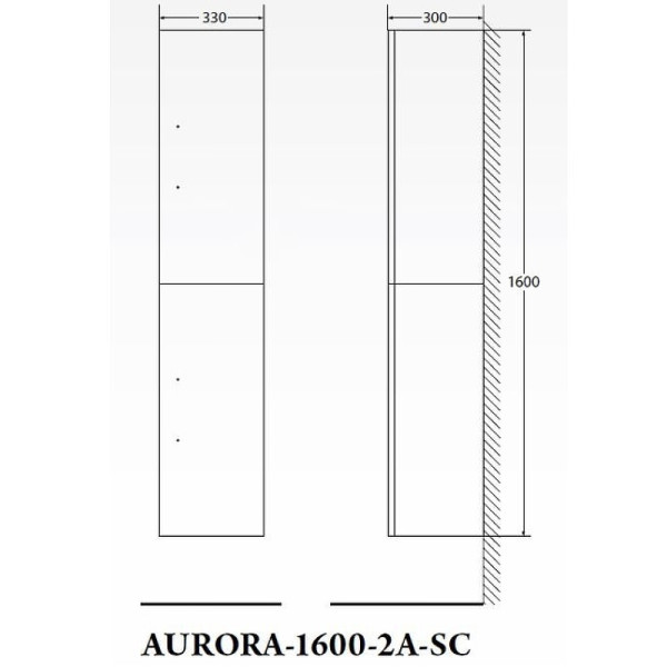 Пенал подвесной BelBagno Aurora-1600-2A-SC-BL-P-R Bianco Lucido правый (AURORA-1600-2A-SC-BL-P-R)