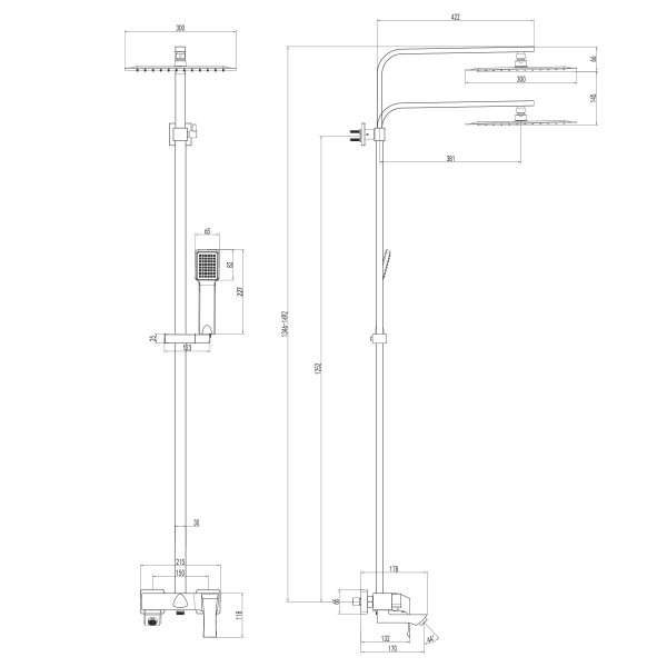 Смеситель для ванны и душа lemark Unit хром (LM4562C)