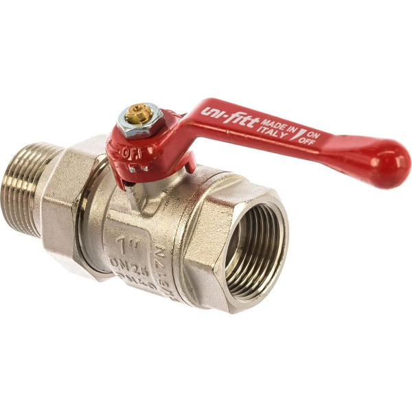 Кран 1" шаровый со сгоном Uni-Fitt Etalon (ГОСТ, красная ручка) 113L4000 Кран 1" шаровый со сгоном Uni-Fitt Etalon (ГОСТ, красная ручка) 113L4000