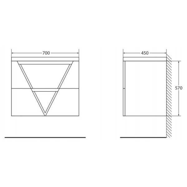 Тумба подвесная Belbagno Vittoria 700x450x570 Pino (VITTORIA-700-2C-SO-PINO-P)