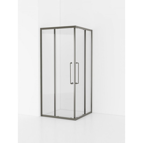 Душевой уголок Cezares Relax 304 100x100x200 стекло прозрачное, профиль оружейная сталь (RELAX-304-A-2-100-C-GM)