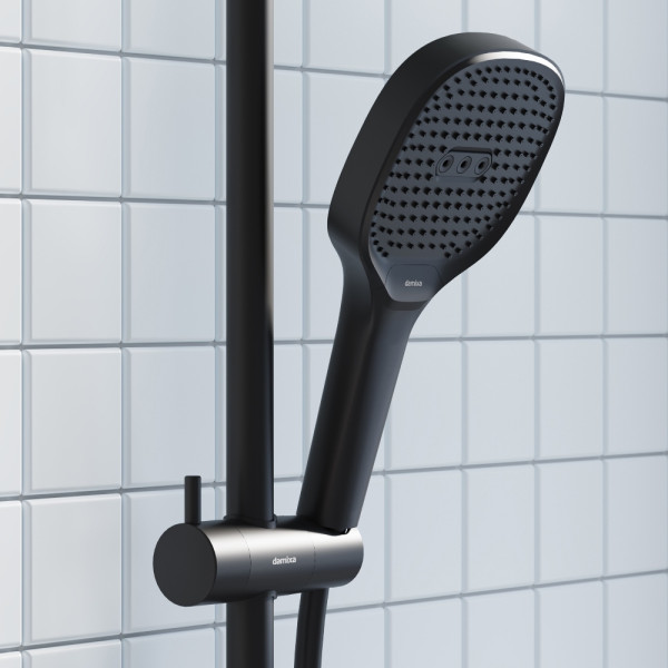 Душевой гарнитур Damixa Merkur верх.душ 310x200 мм, ручн.душ 3 ф-ции 130x250 мманга 1050-1450, черный (940000300)