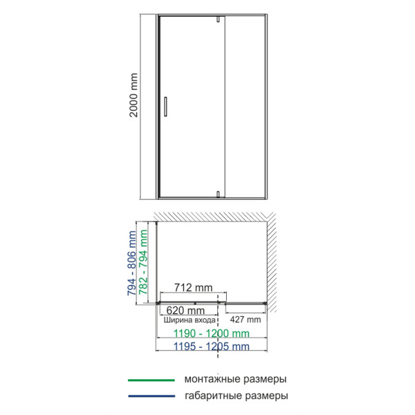 Душевой уголок WasserKRAFT Spree 120x80x200 стекло прозрачное, профиль никель (14P06)