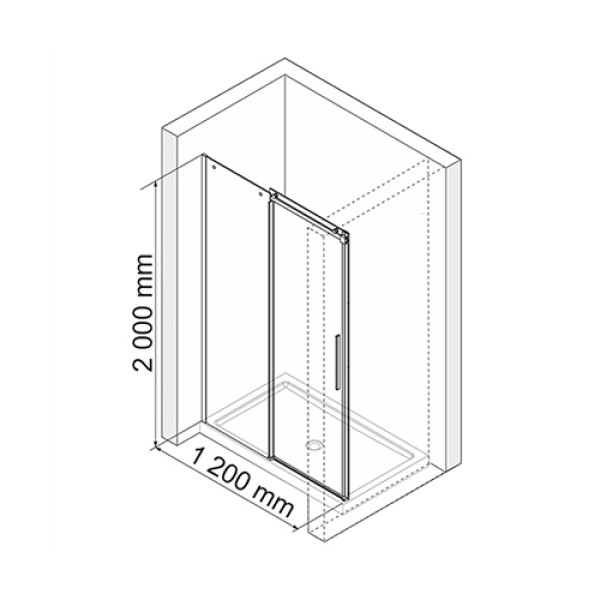 Душевая дверь WasserKRAFT Dinkel 120x200 стекло прозрачное (58R05)