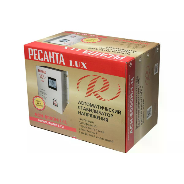 Стабилизатор напряжения Ресанта LUX АСН-8000Н/1-Ц (63/6/17) Стабилизатор напряжения Ресанта LUX АСН-8000Н/1-Ц (63/6/17)