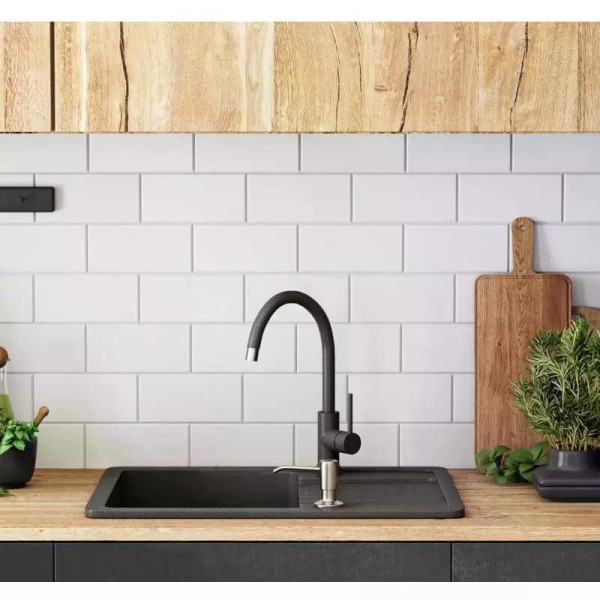 Мойка для кухни Rea dag black Nakrapiany гранит 75x43,5x15 черная с вкраплением (ZLE-00112)