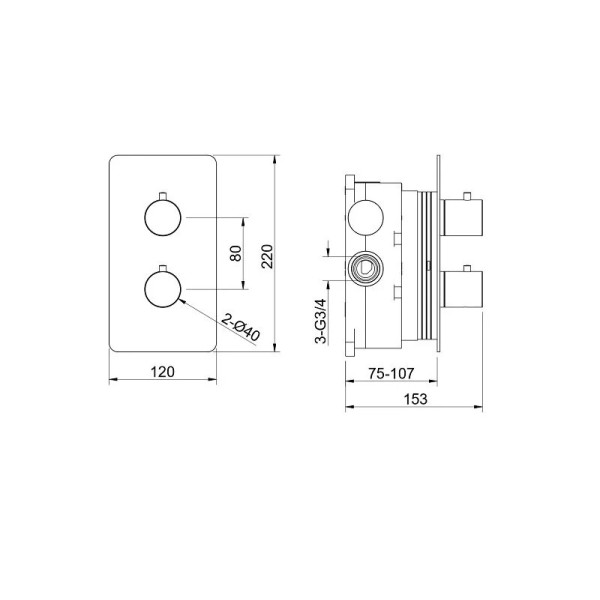 Смеситель для душа Aquatek Европа с термостатом (внешняя и скрытая часть) шлифованный черный хром (AQ1391BGM)