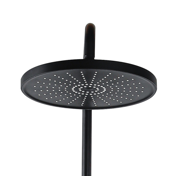 Душевая система Azario Arizona Round с лейкой, со смесителем с изливом черная (AZ-20BR)
