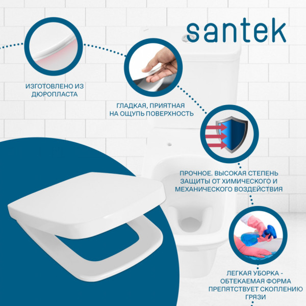Сиденье для унитаза Santek Нео белое (1WH302467) Сиденье для унитаза Santek Нео белое (1WH302467)