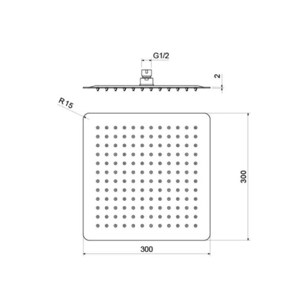 Верхний душ Aquatek 300*300*2 мм хром (AQ2074CR)