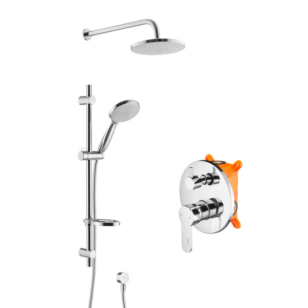 Смеситель для душа Swedbe Platta встраиваемый с верхним душем хром (5535)