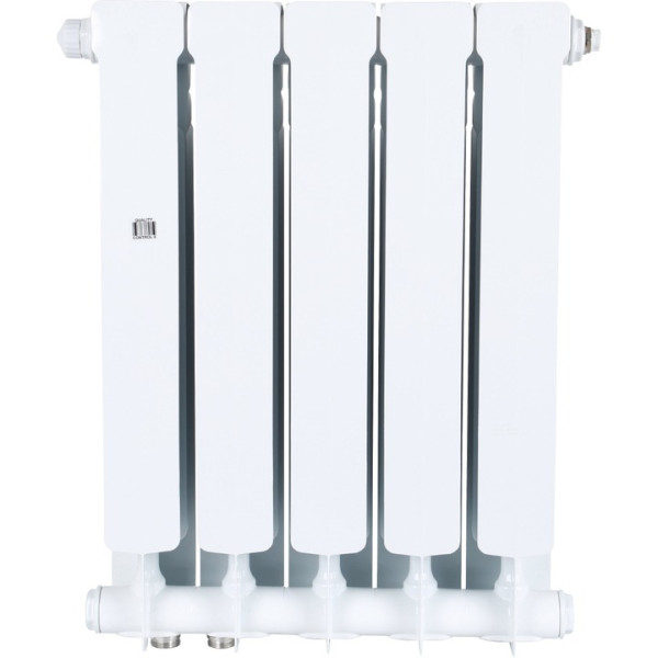 Радиатор биметаллический Stout Space 500 5 секций (нижнее правое подключение RAL9016) (SRB-0320-050005)