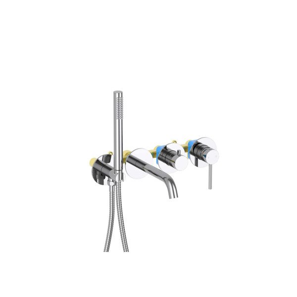 Смеситель для ваны и душа Aquatek Европа встраиваемый хром (AQ1344CR)