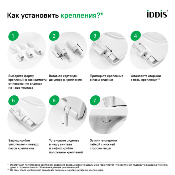 Комплект крепления сиденья Iddis соединительная втулка, 3 комплекта картриджей (937CR300SK) Комплект крепления сиденья Iddis соединительная втулка, 3 комплекта картриджей (937CR300SK)