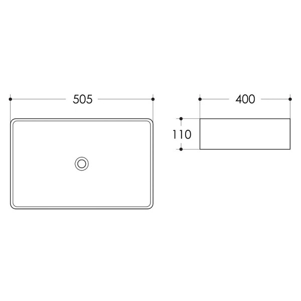 Раковина накладная Azario 50,5x40x11 белый глянцевый (AZ-7050K)
