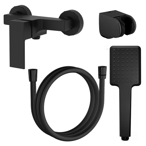 Смеситель для душа Azario Eddie с душевым комплектом черный (AZ-WQY338207PA)